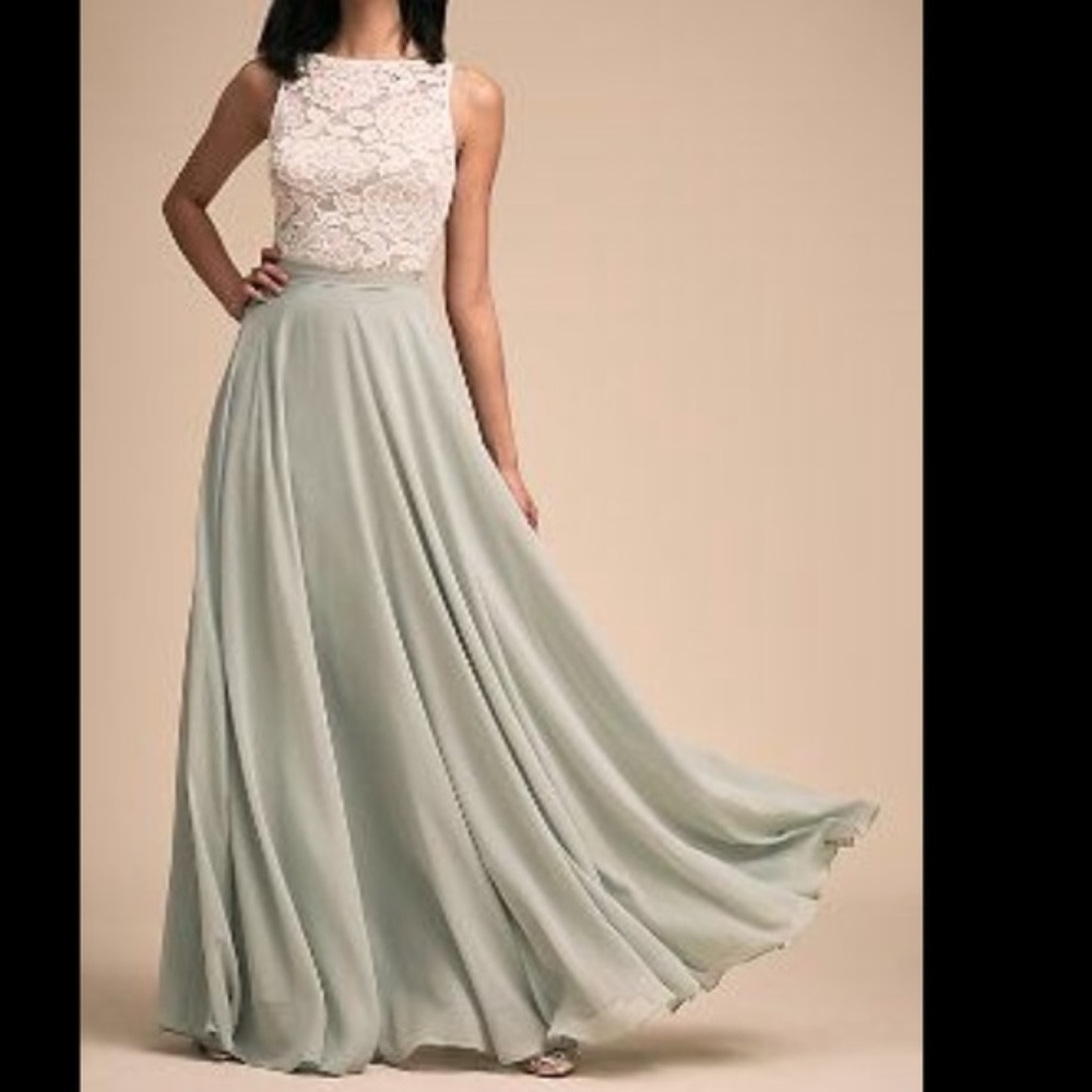 Jenny Yoo Hampton Skirt in Morning Mist BHLDN